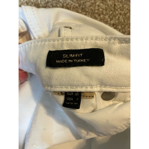 Massimo Dutti Women's Slim fit White Jeans, Size 4. 28 inch inseam. - Picture 2 of 5